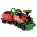 6V 2 Seater Ride On Train with Detachable Carriage, Under Seat Storage, Whistle & Flashing LED Lights, Trackless Electric Ride On Toy for Kids