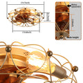 Industrial Cage Ceiling Fan Low Profile 7 Blade Fan with Remote & Light Modern Rustic Cooling for Small Spaces