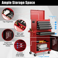 2 in 1 Rolling Tool Chest, 5-Drawer Tool Storage Cabinet with Wheels, Adjustable Shelf, Tool Box Organizer for Garage Warehouse Workshop
