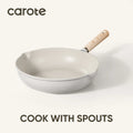 Carote Nonstick Cookware Set 21-Piece, Kitchen Pots and Pans Set, Stay Cool Handles, Induction Compatible, Cookware Set for RV and Camping, Beige