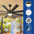Dextrus 60 in Modern LED Outdoor/Indoor Ceiling Fan with Remote Control