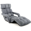 6 Position Adjustable Floor Sofa Bed, Folding Lazy Sofa Chaise Lounger Recliner with Armrests & Footrests for Living Room, Bedroom & Gaming