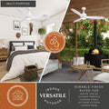 Vaxcel Curtiss Satin Brass Mid Century Modern MCM Wood Propeller Ceiling Fan with LED Light Kit and Remote