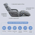 6 Position Adjustable Floor Sofa Bed, Folding Lazy Sofa Chaise Lounger Recliner with Armrests & Footrests for Living Room, Bedroom & Gaming