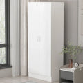 Freestanding 2 Door Bedroom Armoire with Hanging Rod