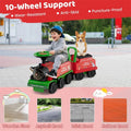 6V 2 Seater Ride On Train with Detachable Carriage, Under Seat Storage, Whistle & Flashing LED Lights, Trackless Electric Ride On Toy for Kids