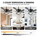 Parrot Uncle 52 Inch Contemporary Chrome Ceiling Fan with Integrated LED Lights and Remote Control