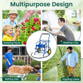 Garden Hose Reel Cart Holds 230FT of 5/8" Hose, Heavy Duty Hose Cart with 2 Wheels & Storage Basket, Portable Water Hose Organizer for Yard