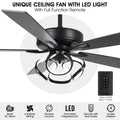 Parrot Uncle 52 Inch Contemporary Chrome Ceiling Fan with Integrated LED Lights and Remote Control