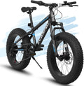 20 in Mountain Bike for 7 15 Years Old, 7 Speed Kids Bike with High Carbon Steel Frame, Fat Tire and Dual Disc Brake, Front Suspension Mountain