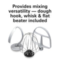 Hamilton Beach 4 Quart Stand Mixer for Kitchen, 7 Speeds, Tilt Head, Dough Hook, Whisk & Flat Beater, White
